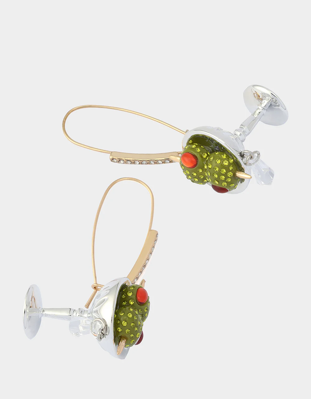 MARTINI DROP EARRINGS GREEN - Image 2