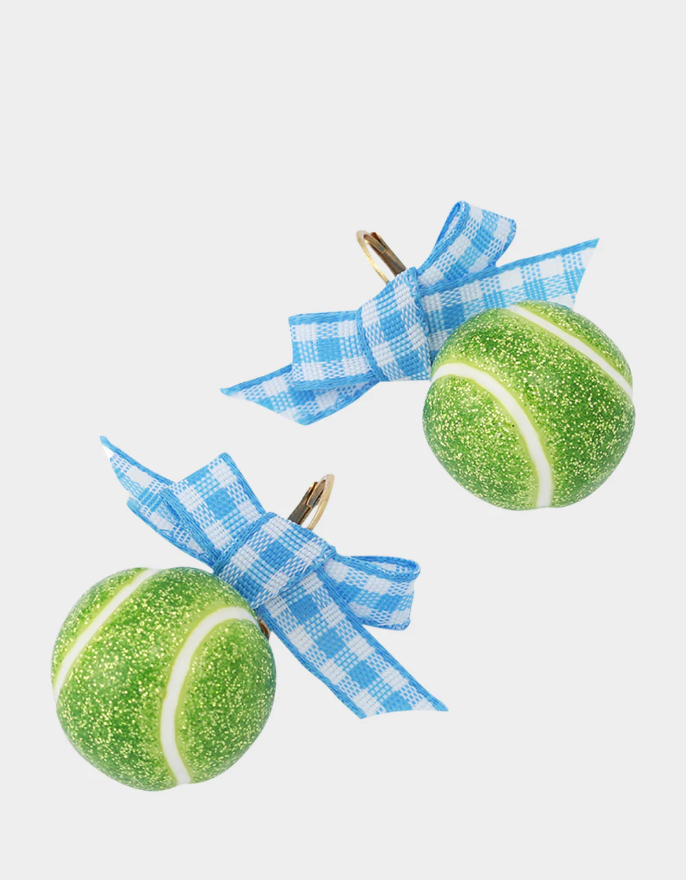 TENNIS BALL LEVER BACK EARRINGS GREEN - Image 2