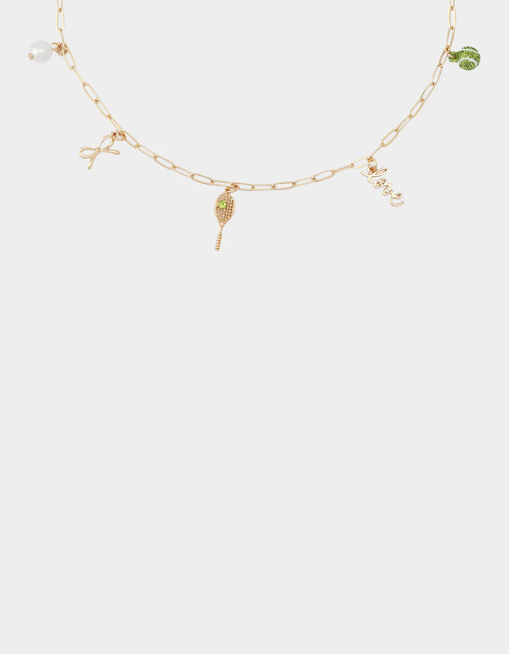 TENNIS RACQUET FRONTAL NECKLACE GREEN - Image 3