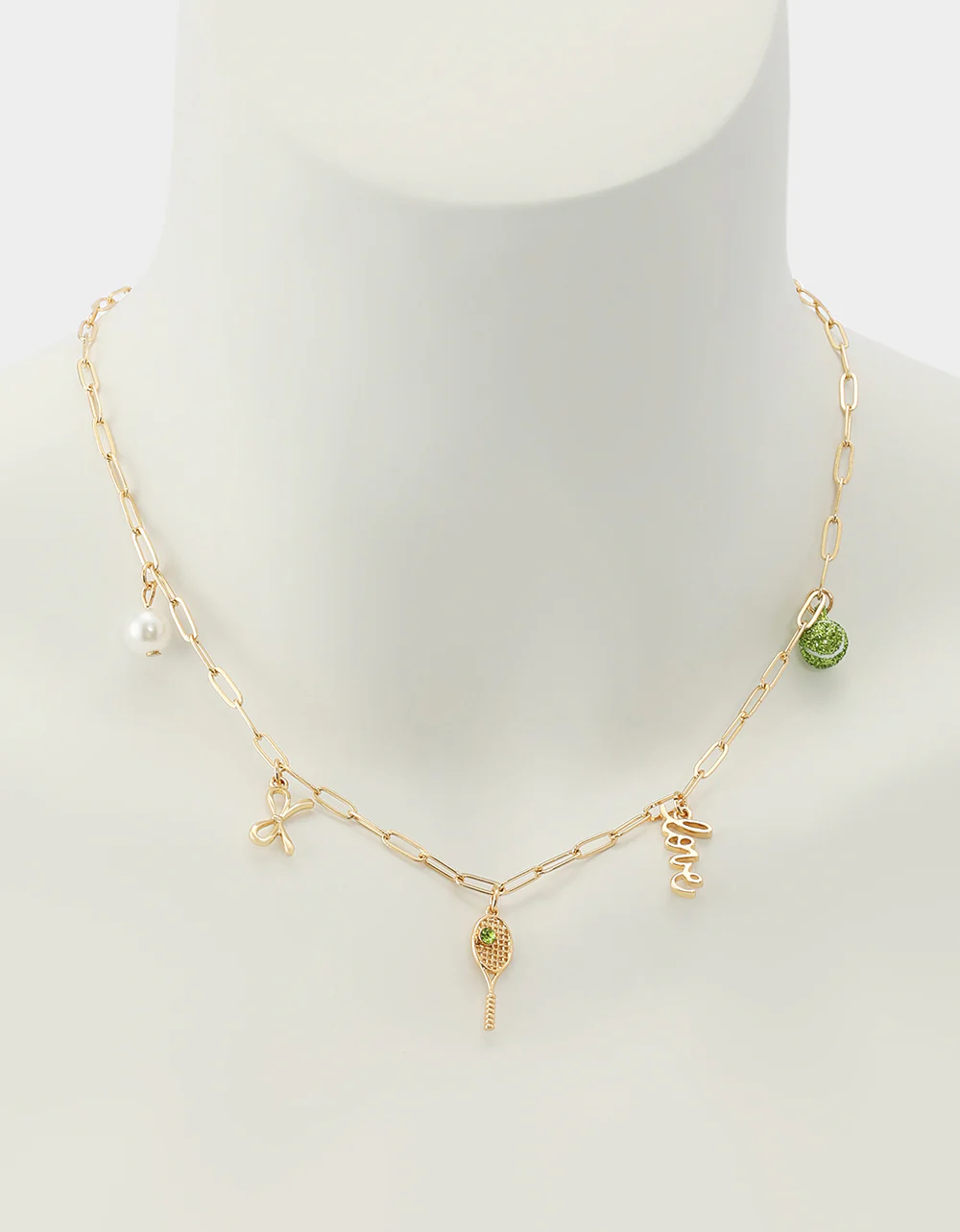 TENNIS RACQUET FRONTAL NECKLACE GREEN - Image 4