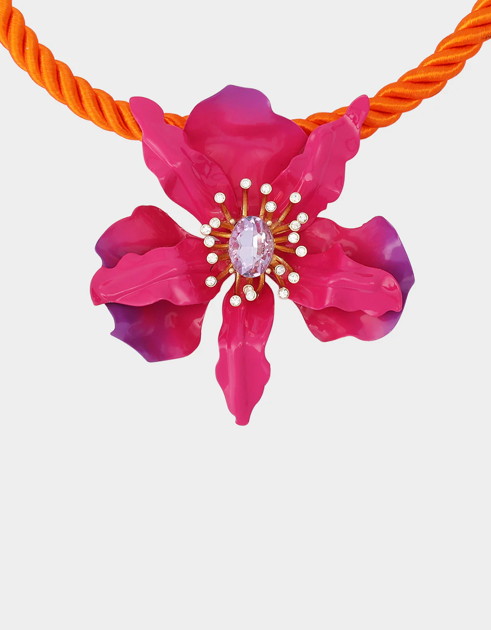 ORCHID SHORT PENDANT NECKLACE PINK - Image 3