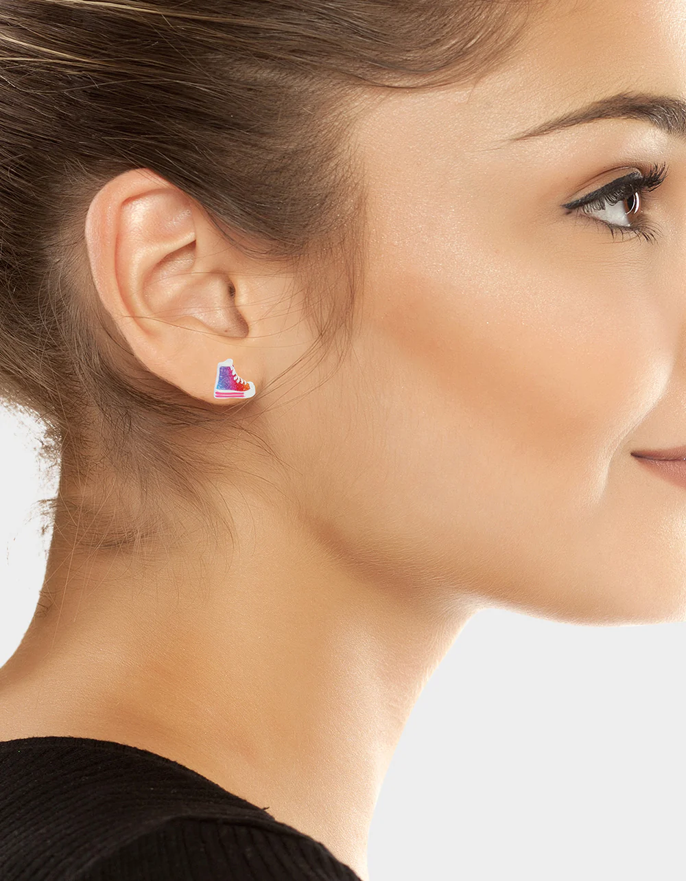 BASKETBALL HIGH TOP STUD EARRINGS MULTI - Image 4