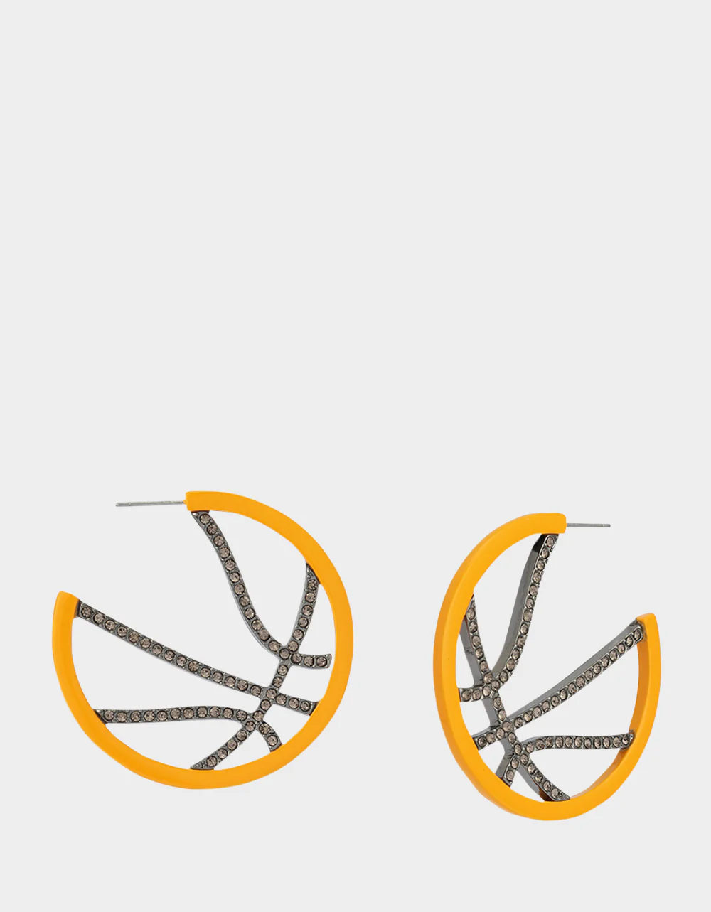 BASKETBALL HOOP EARRINGS ORANGE - Image 2