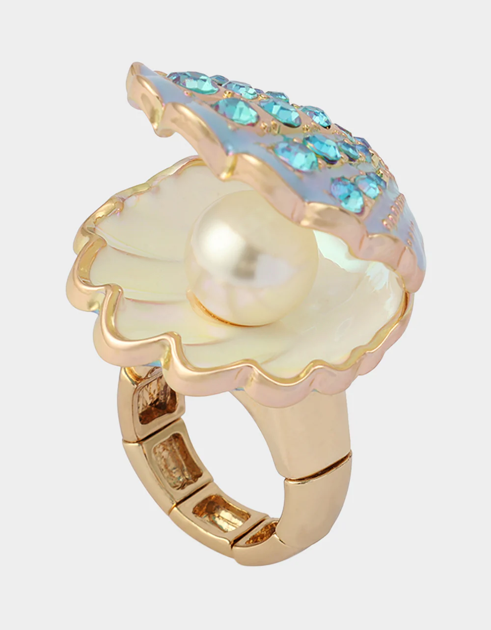 CLAM SHELL STRETCH RING BLUE - Image 3