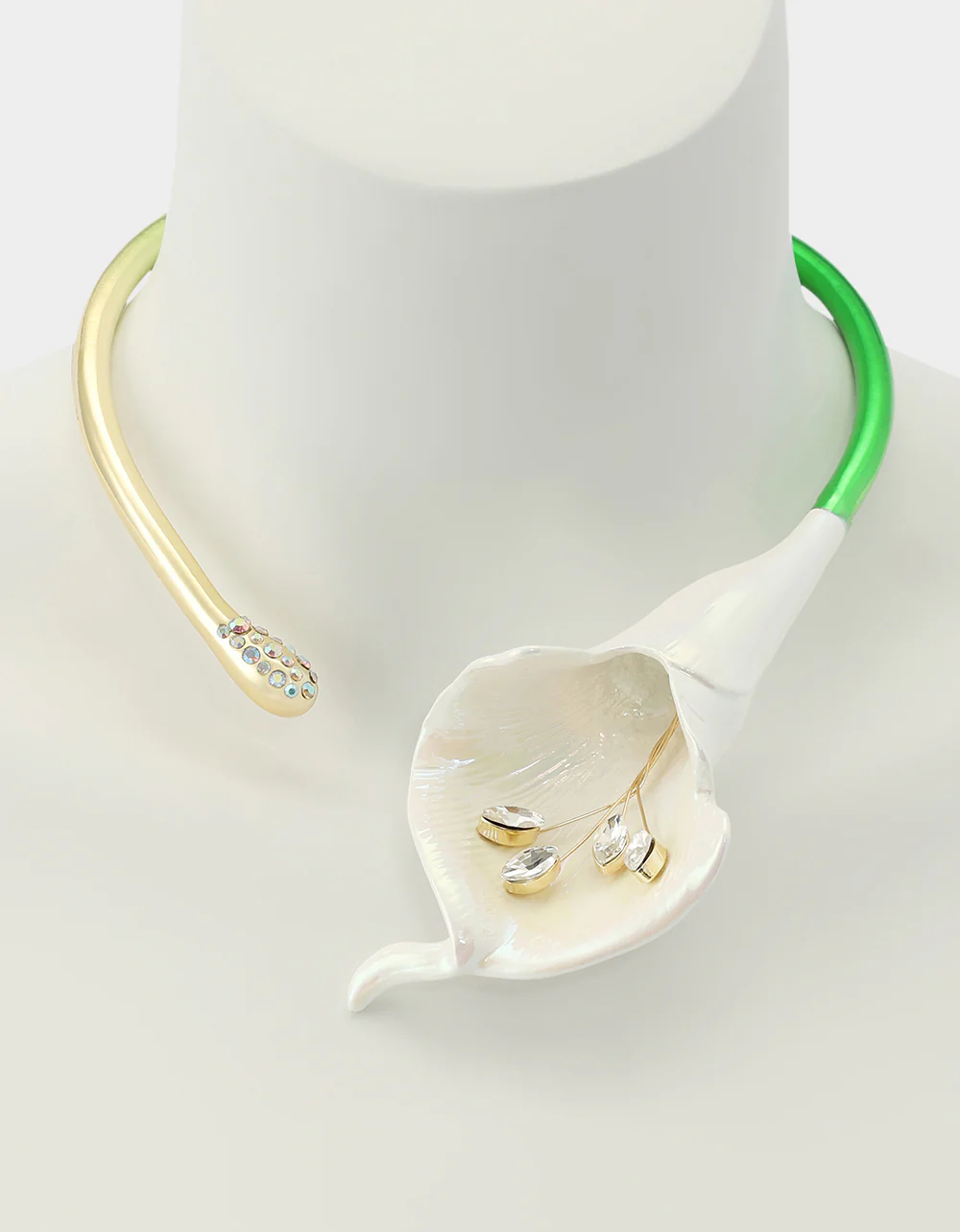 CALLA LILY COLLAR NECKLACE GREEN - Image 5