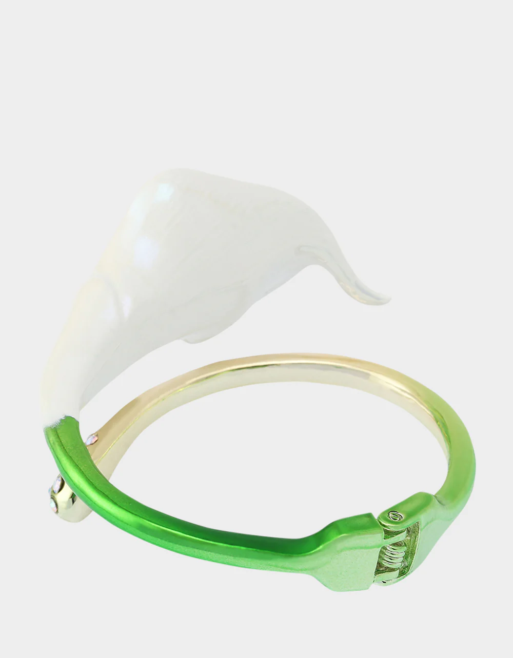 CALLA LILY BYPASS BANGLE BRACELET GREEN - Image 5