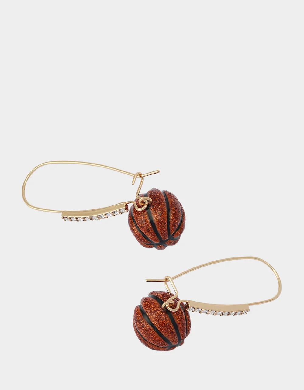 BASKETBALL SHEPHERD HOOK EARRINGS ORANGE - Image 2
