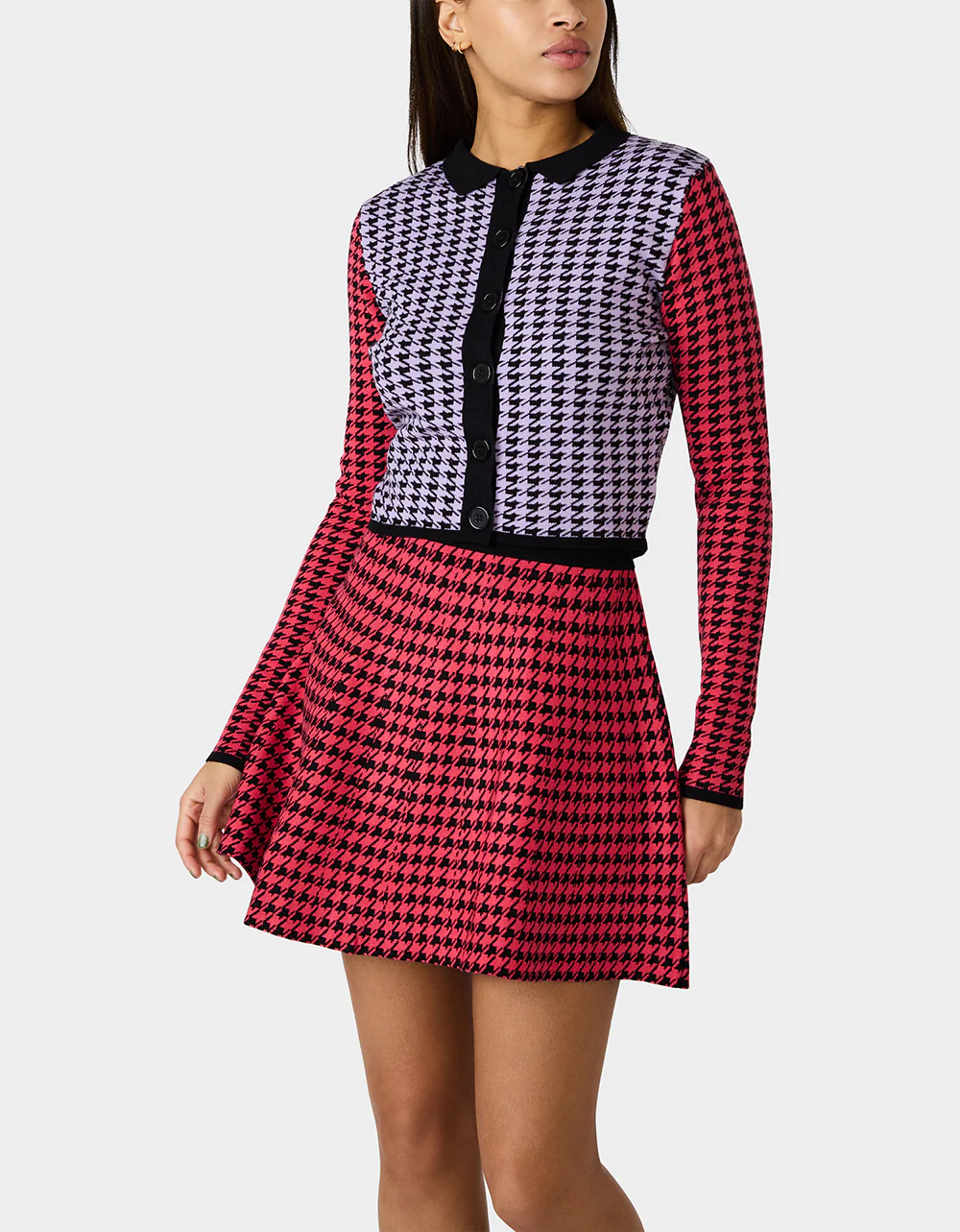 HOT IN HOUNDSTOOTH SET PINK MULTI - Image 3