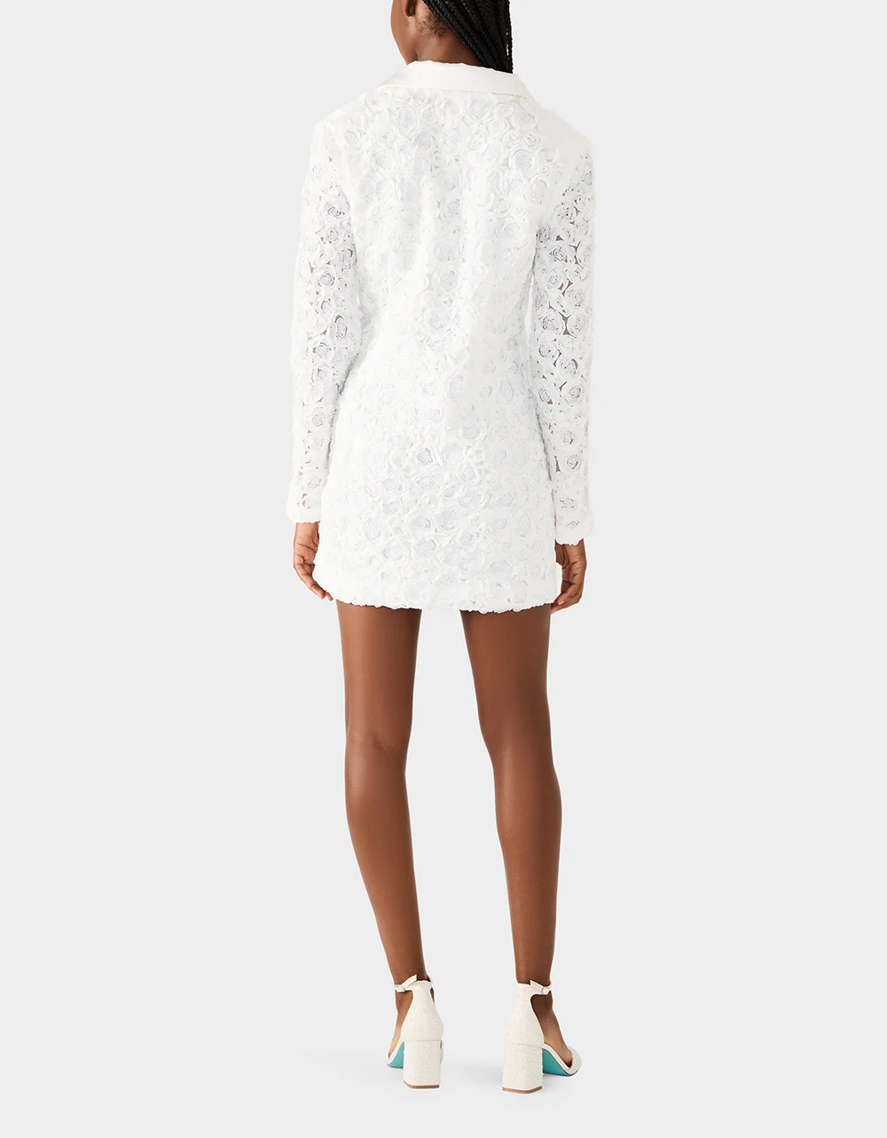 ROSETTE BLAZER DRESS WHITE - Image 4