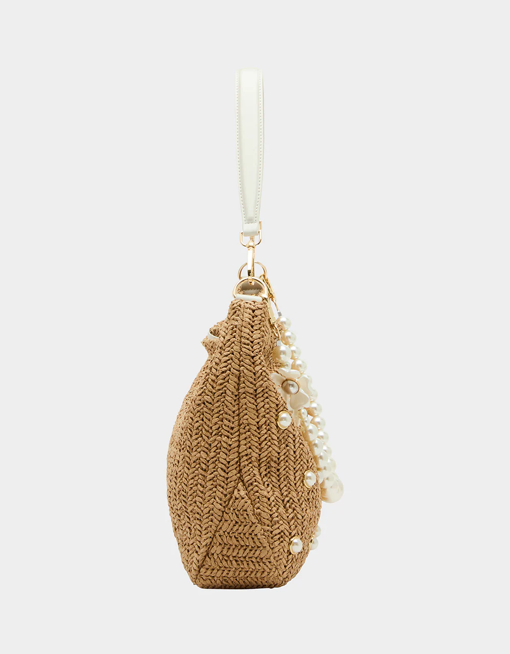 STRAW HOBO WITH PEARLS NATURAL - Image 4