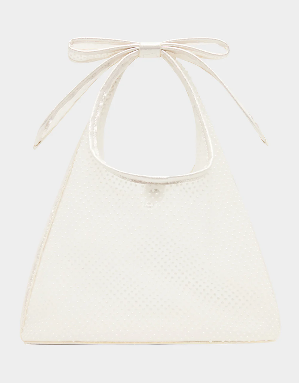 BOW MINI MESH TOTE PEARL - Image 5