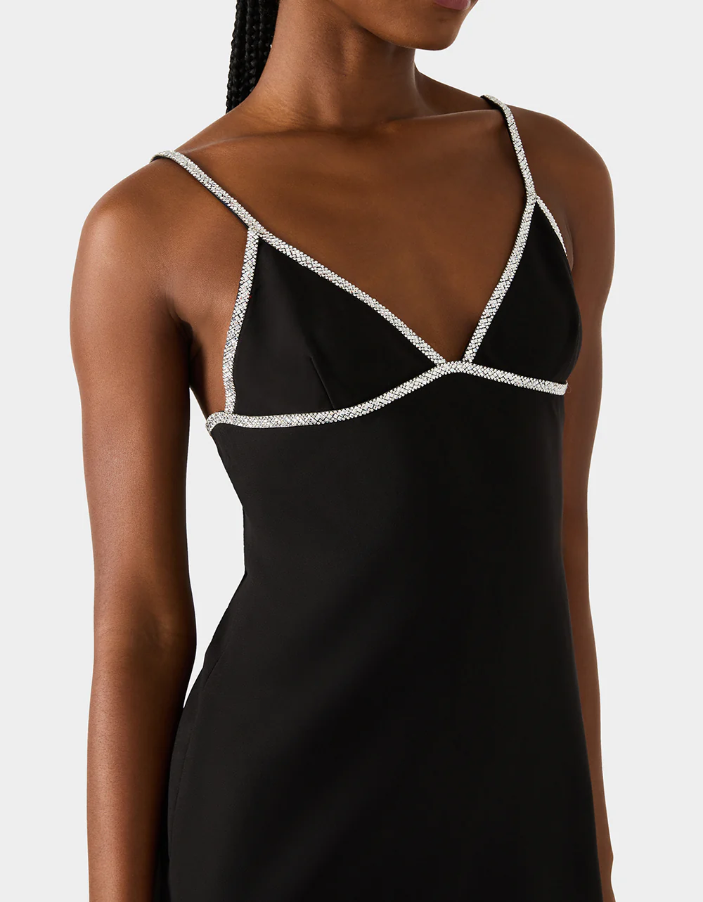 CRYSTAL SLIP DRESS BLACK - Image 5