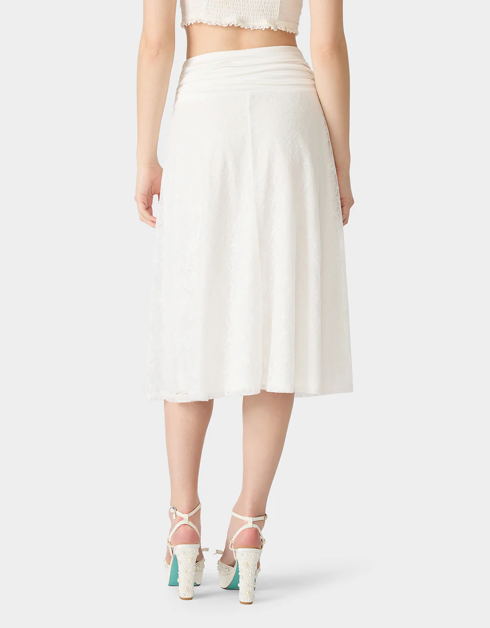 TIE ME LACE MIDI SKIRT WHITE - Image 6