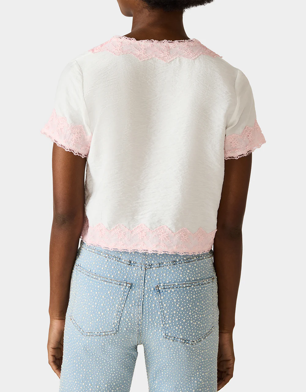 EMBROIDERED ESSENCE TOP WHITE - Image 7