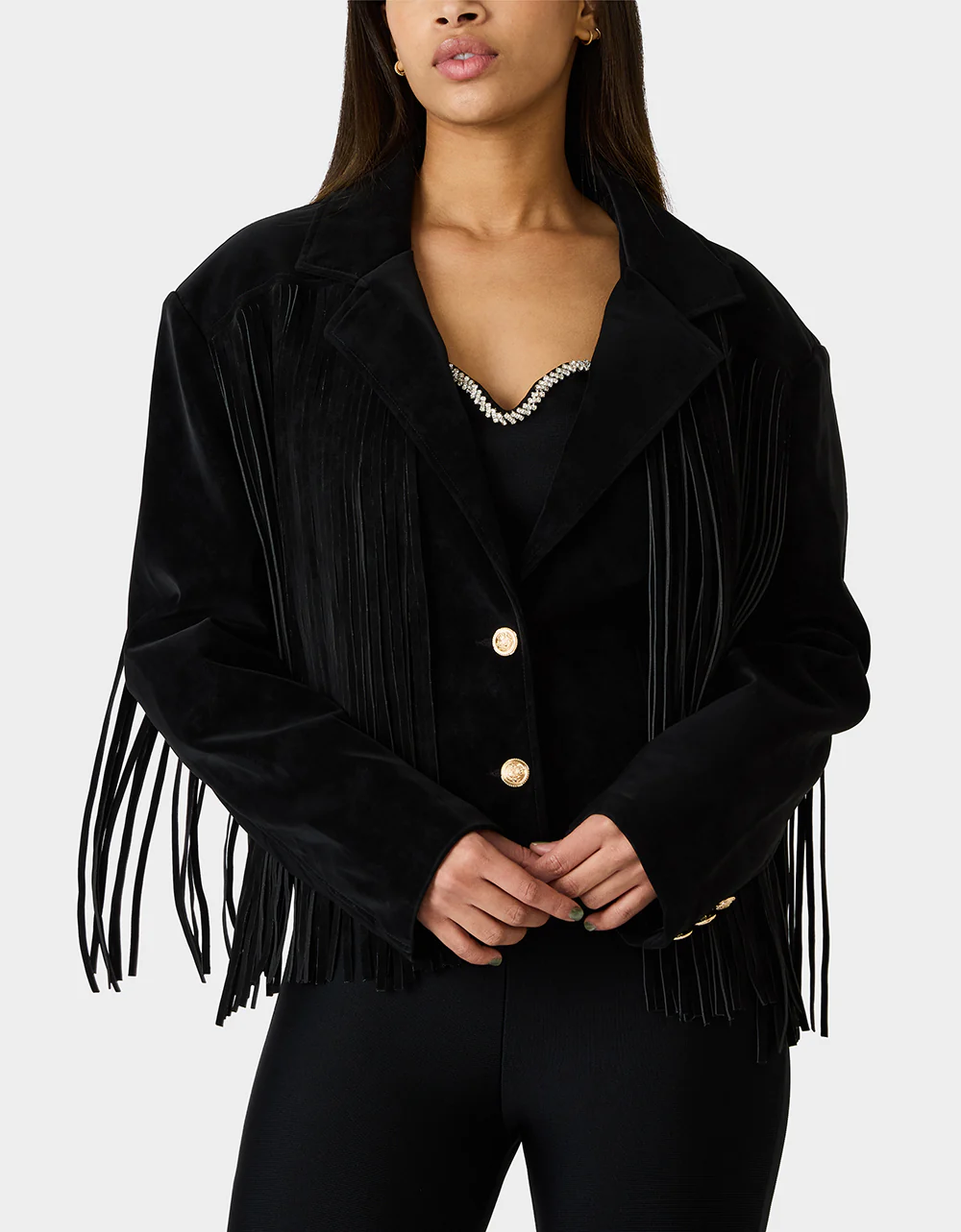 FRINGE FEVER JACKET BLACK - Image 3