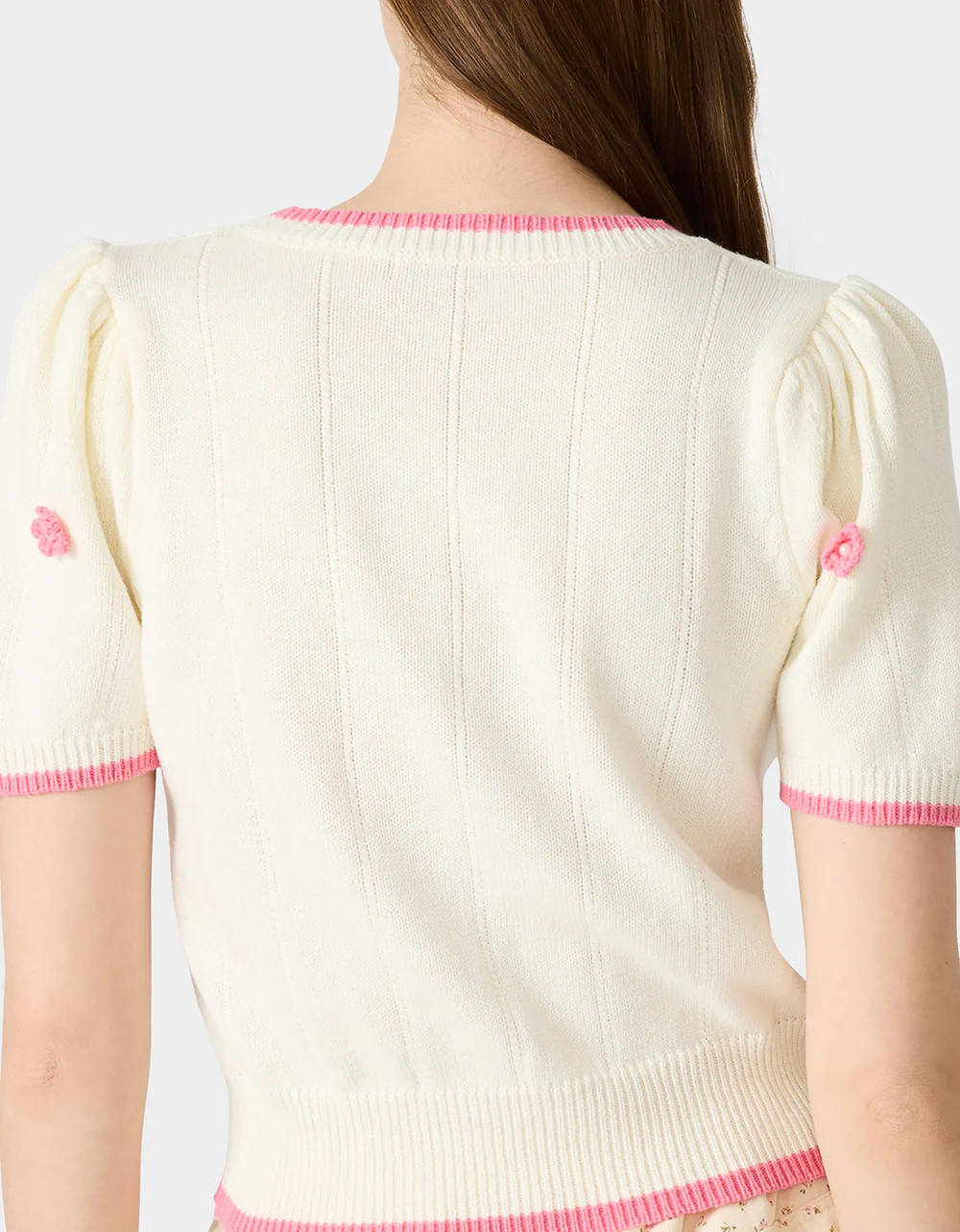 PETAL POP KNIT TOP OFF WHITE - Image 6