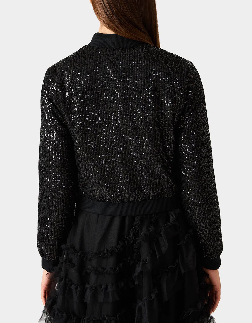 GLITTERATI BOMBER JACKET BLACK SEQUIN - Image 5