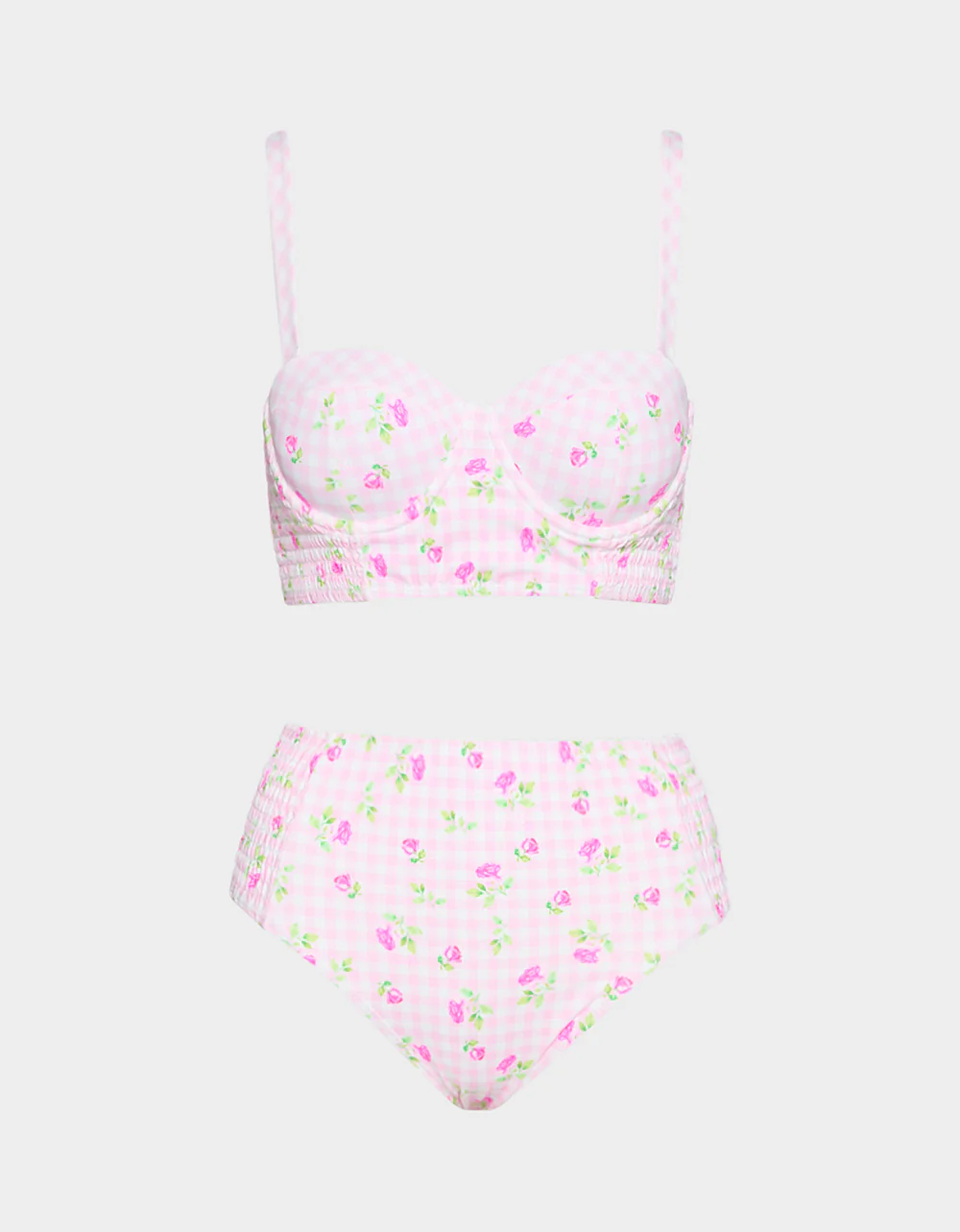 GINGHAM ROSE BIKINI SET PINK - Image 2
