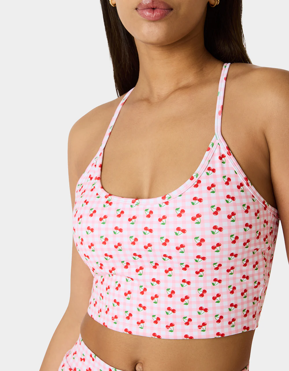 CHERRY GINGHAM RACERBACK TOP PINK MULTI - Image 6