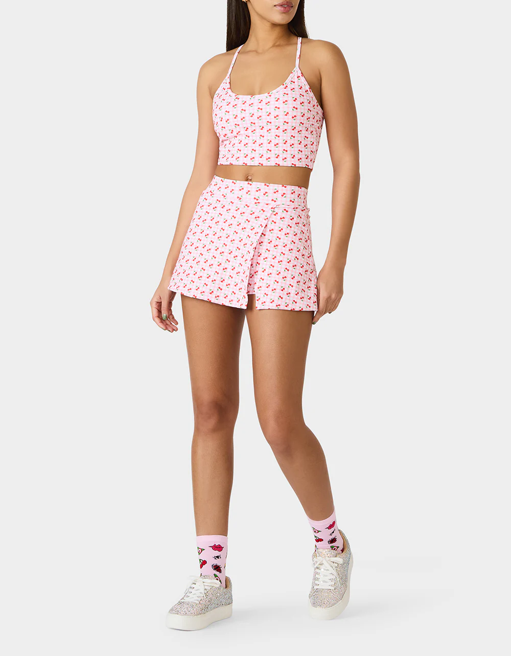 CHERRY GINGHAM RACERBACK TOP PINK MULTI - Image 8