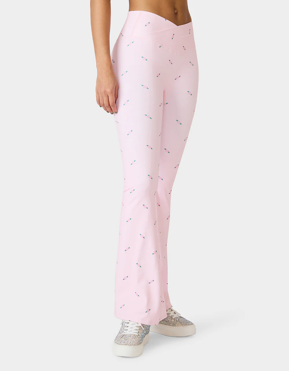 ROSE PRINT CROSSOVER LEGGINGS PINK ROSE - Image 6