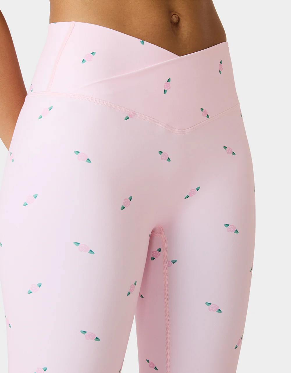 ROSE PRINT CROSSOVER LEGGINGS PINK ROSE - Image 7